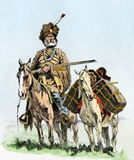 Mountain man in the old west