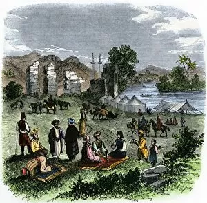 Pilgrim Collection: Muslim travelers visiting Antioch, 1800s