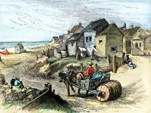New England Gallery: Nantucket fishing village in the 1800s