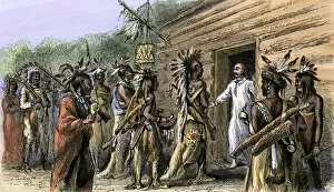American Indian Gallery: Natchez War on French settlers, Mississippi, 1729