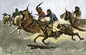Comanche Collection: Native American raid on homesteaders cattle