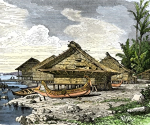 Asia Prints: Native village of Warus-Warus