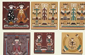South West Collection: Navajo sand paintings preserved on tiles