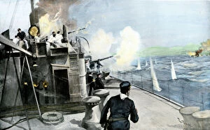 Spanish American War Gallery: Naval battle off Puerto Rico, Spanish-American War