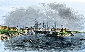 America Collection: US Navy base at Sackets Harbor, NY, 1814