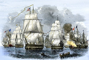 Us Navy squadron commanded by Matthew Perry sailing for Japan