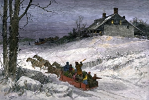 Winter Prints: Neighbors celebrating Christmas Eve with a sleigh ride