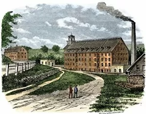 Textile Gallery: New England textile factory, 1800s