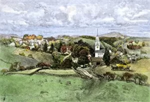 Rural Gallery: New Hampshire village, 1800s