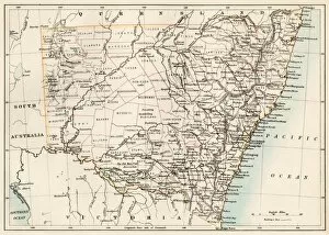 British Empire Gallery: New South Wales map, 1800s