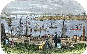 Transportation Collection: New York harbor, 1850s