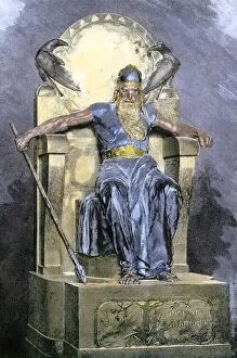 Germanic Gallery: Odin on his throne