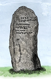 Scot Land Gallery: Ogham stone, Scotland