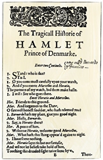 Page Prints: Opening page of Hamlet