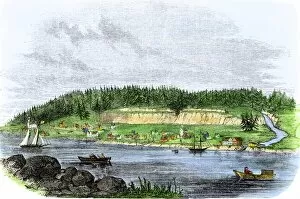 Pacific Northwest Collection: Oregon City, terminus of the Oregon Trail, 1850s