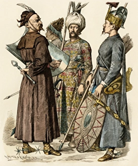 Mideast history Collection: Ottoman Turk soldiers, early 1700s
