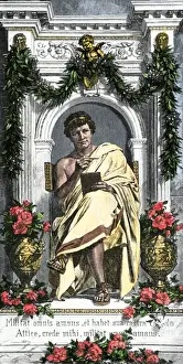 Ancient History Prints: Ovid, the Roman poet. Hand-colored engraving of a 19th-century illustration