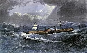 Crossing Gallery: Paddlewheel steamship Scotia of the Cunard Line, 1800s