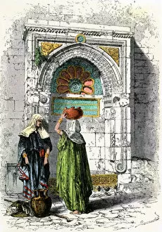 Water Gallery: Palestinian women in Jerusalem, 1800s