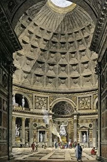 Arch Gallery: Pantheon interior, ancient Rome