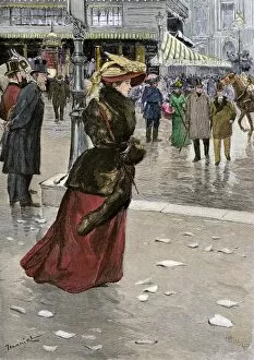 Daily Life Gallery: Paris boulevard in the late 19th century