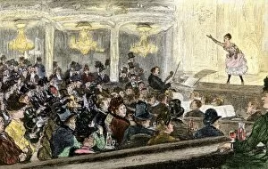 Crowded Gallery: Paris cafe entertainment, late 19th century