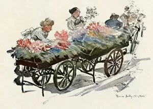 Shop Collection: Paris flower peddlers, early 1900s