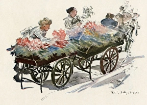 Shopper Gallery: Paris flower peddlers, early 1900s