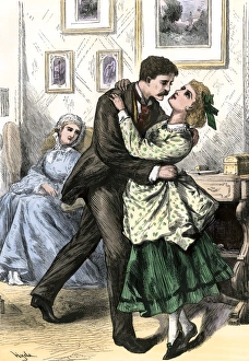 Indoors Gallery: Passionate embrace in the 19th century