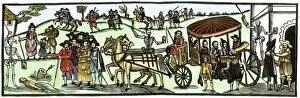 Coach Collection: People fleeing London to escape the plague, 1630
