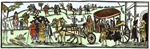 Medicine Collection: People fleeing London to escape the plague, 1630