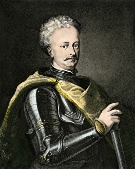 Armor Prints: Peter the Great. Hand-colored engraving of a portrait