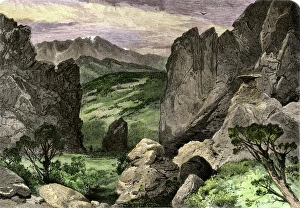 Colorado Prints: Pikes Peak, viewed from the Garden of the Gods