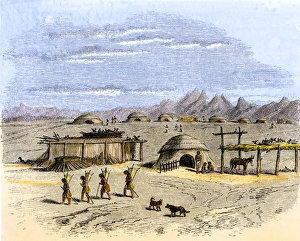 Donkey Prints: Piman village in the desert southwest