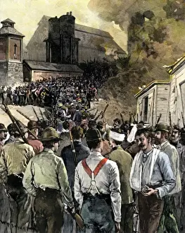 Pinkerton men leaving Carnegie Steel Works during the Homestead Riot