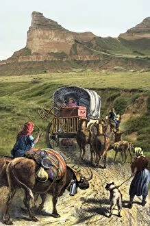 Oxen Collection: Pioneer family on the Oregon Trail