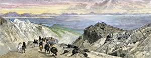Latter Day Saints Gallery: Pioneers approaching the Great Salt Lake, Utah