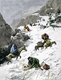 Horse Back Prints: Pioneers in snow on the trail over the Rockies