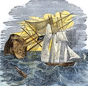 Pirates attacking a merchant ship