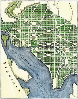 Washington Dc Collection: Plan of Washington DC, 1793