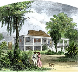 A plantation home in Mississippi before the Civil War