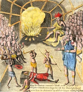 Meeting Prints: Pocahontas begs Powhatan to spare John Smiths life