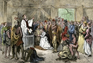 Pocahontas marriage to John Rolfe in Jamestown