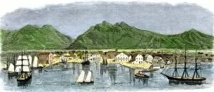 Wharf Gallery: Port of Honolulu, 1870s