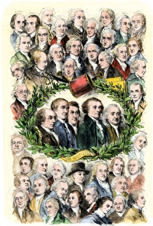 Portraits of the signers of the Declaration of Independence