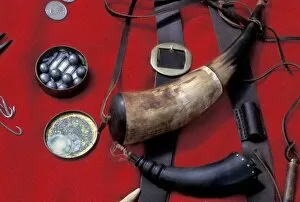 Barter Gallery: Powder horns and musket balls used in the fur trade