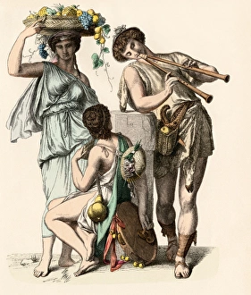 Fruit Gallery: Priest of Bacchus playing for young ladies