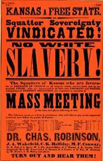 Slavery Debate Gallery: Pro-slavery poster in Kansas, 1850s