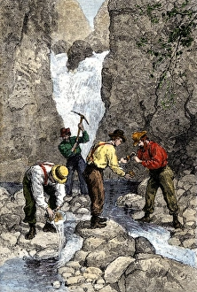 Wealth Prints: Prospectors finding gold in a Georgia stream