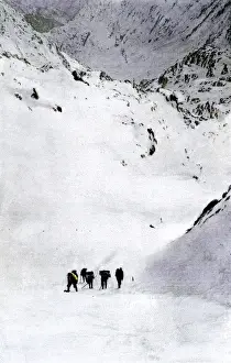 Prospector Prints: Prospectors nearing summit of the Chilkoot Pass on their way to the Klondyke
